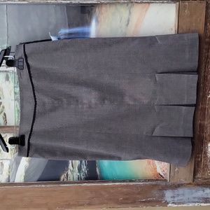 Apostrophe Gray Pleated Ruffel Pencil Skirt Size 8